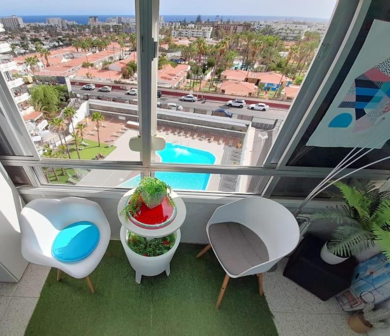 Traumhafte Wohnung Mit Panoramablick Und Pool Playa del Inglés Buitenkant foto